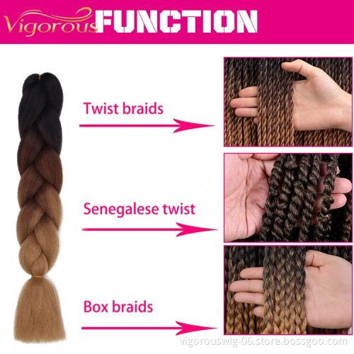 Vigorous Wholesale In Weave Cheap Pre Stretch Jumbo Hair Crochet Braids Extensions For African Hair Synthetic Braiding Hair